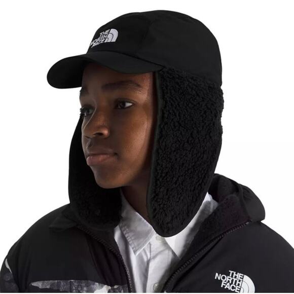Newt The North Face Kids Size L 10-12Yrs Shasta Black Cozy Trapper Hat - Picture 15 of 15